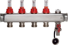 Коллектор ColSys p878cs 4 выхода с расходомерами, воздухоотводчиком и дренажным клапаном P187810504