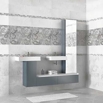 Бордюр Azori Sfumato Grey Paisley 6.2х50.5 см, MP000011189