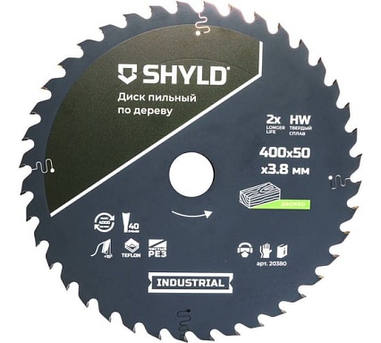 Пильный диск SHYLD по дереву твердосплавный 400x50 мм, 40 зубьев 6692488