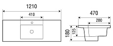 Раковина WeltWasser Deilbach 7505-120 120 см, 10000004635 белый