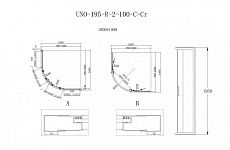 Душевой уголок BelBagno UNO-195-R-2-100-C-Cr 100x100 прозрачный, хром