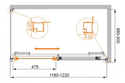 Душевой уголок Cezares LUX-SOFT-W-AH-1-120/90-C-Cr-IV 120x90 прозрачный, хром