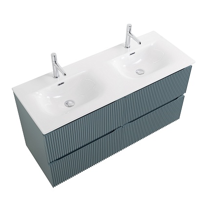 Тумба с раковиной BelBagno Uno 120 см, 4 ящика, Голубой матовый