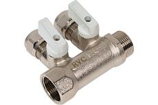МП коллектор Rvc 3/4 гш-1/2 ш с кранами, 2 выхода (в комплекте ЕК 16x1/2 ) 10882