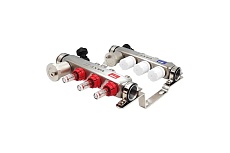 Коллекторная группа РОСТерм 1", нерж. сталь, 3 выхода на 3/4" нр с расходомерами YK7207-3L