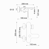 Смеситель для ванны WasserKRAFT Dinkel 5801