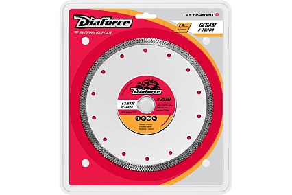 Диск алмазный CERAM X-TURBO 200x25.4/22.3x10x1.6 мм, тонкий сухой рез Diaforce 514200X