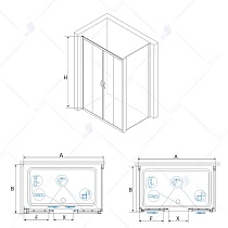 Душевой уголок RGW Passage PA-41 120x80 хром, матовое