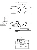 Подвесной унитаз Globo 4all MDS03.AR 54x36 безободковый, nero opaco