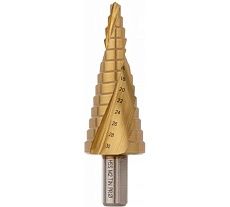 Сверло ступенчатое спиральное Профоснастка 3324 HSS-G M2 TIN по стали, 6-52 мм, 12 ступеней, хв. 13 мм, 30106024