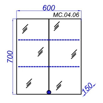 Зеркальный шкаф Aqwella МС 60 см МС.04.06