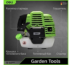 Бензиновый триммер Deli (1250Вт/ 1,8л.с, 43 см3, бак 1,2л) DE-GT255-5 145418