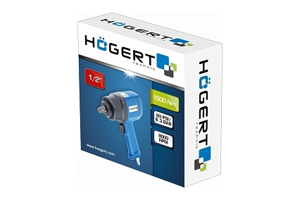 Пневматический ударный гайковерт Hoegert Technik 1/2", 1500 нм HT4R623