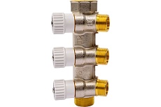 Распределительный коллектор STOUT 3/4, 3 отвода 1/2 плоское уплотнение SMB 6852 341203 RG008TN2KE5P42