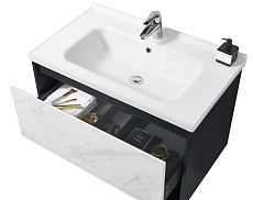 Мебель для ванной Orans BC-0903-800 80 см Dark Grey/White Marble