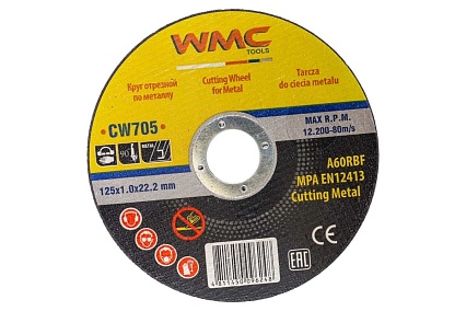 Круг отрезной 125x1.0x22.2 мм WMC TOOLS WMC-CW705(56848)