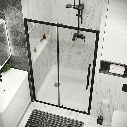Душевая дверь Grossman Cosmo 100x195 прозрачное, черный матовый 100.K33.02.100.21.00