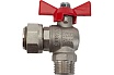 Шаровой кран Valtec BASE угловой с накидной гайкой 1/2х3/4 нар.-вн. VT.267.N.0405