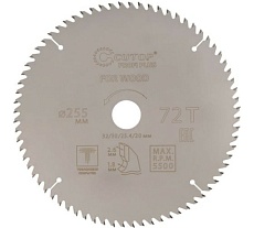 Диск пильный с тефлоновым покрытием по дереву Profi plus 255x1.8/2.6x32/30/25.4/20 мм, 72Т CUTOP 75-25572Т