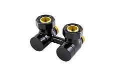 Узел нижнего подключения SCHLOSSER 50 мм 3/4xМ22x1.5 угловой, черный 601000101