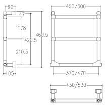 Полотенцесушитель электрический Margaroli Sole 5123703CRNB 43x46 хром