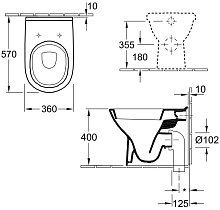 Приставной унитаз Villeroy&Boch O.novo 56571001