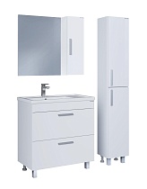 Мебель для ванной Grossman Нео 80 см два ящика, белый, краска