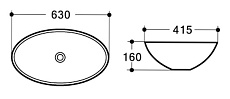 Раковина Ceramalux D 1104 63 см