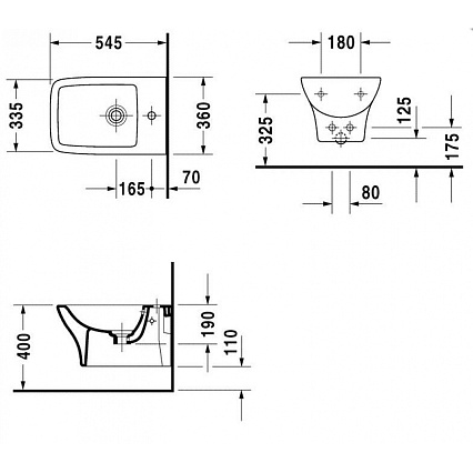 Подвесное биде Duravit Pura Vida 2247150000