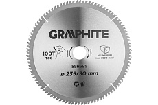 Диск пильный по алюминию TCT (235x30 мм; 100T; кольца 16/20/25.4 мм; YG6A) Graphite 55H695