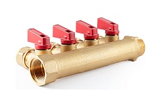 Коллектор с шаровыми кранами PROFACTOR в/н 3/4&quot; х 4 вых 16 цанга PF MVP 266.4