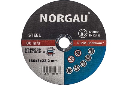 Диск отрезной по стали NT-PRO 30 (180x2х22.2 мм) Norgau 083307018