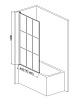 Шторка для ванны AQUAme AQM2858-L 80x140 левая, прозрачное стекло, черный