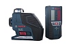 Линейный лазерный нивелир Bosch GLL 3-80 P + настенное крепление BM1 + приемник LR2 0.601.063.308