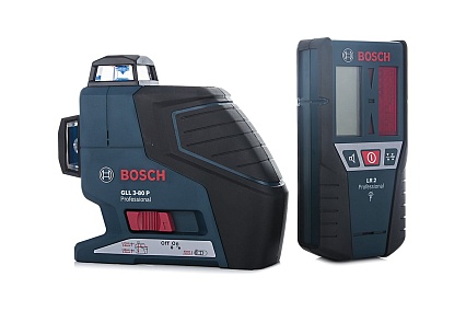 Линейный лазерный нивелир Bosch GLL 3-80 P + настенное крепление BM1 + приемник LR2 0.601.063.308