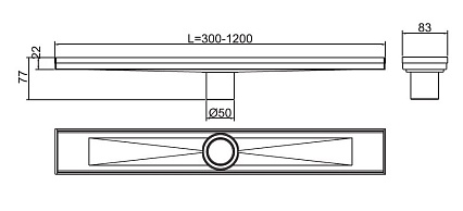 Трап для душа RGW Shower Drain SDR-02-80-Q 80x8.3 см, без решетки