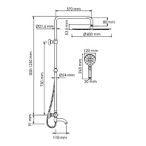 Душевая стойка WasserKRAFT A188.117.127.010.CH Thermo с термостатом, хром