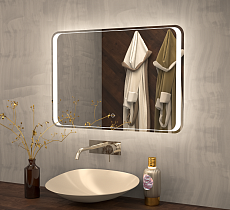 Зеркало Art&Max Elegant 100x80 см, с подсветкой AM-Ele-1000-800-DS-F
