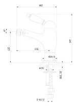 Смеситель для биде Caprigo Adria-Uno 02-533 с донным клапаном, хром