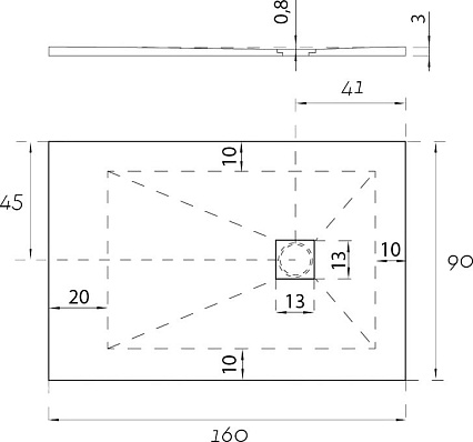 Поддон для душа Aquanet Pleasure 160x90 серый камень