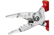 Инструмент для зачистки гармонизированных европейских кабелей Knipex из закаленной стали, хром, двухкомпонентные диэлектрические ручки KN-1376200ME