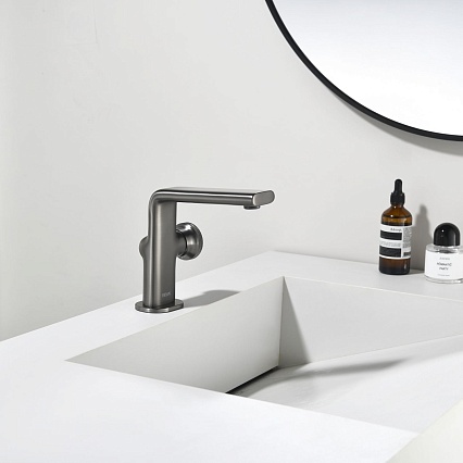 Смеситель для раковины Black&White Gravity GF-7207-GM оружейная сталь