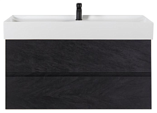 Тумба с раковиной Cezares Molveno 46-100 см Nero
