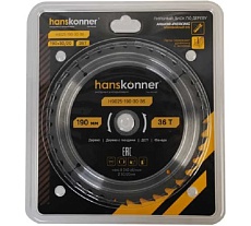 Пильный диск по дереву Hanskonner ArmorPiercing 190x30/20мм, 36 зубьев, H9025-190-30-36