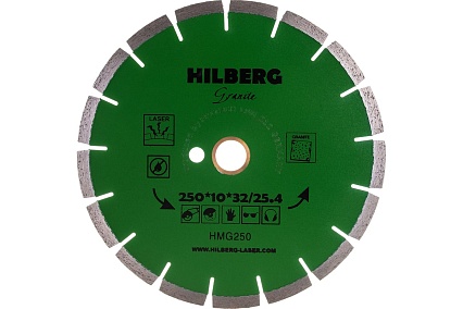 Диск алмазный отрезной Гранит Лазер 250х25,4х10 мм Hilberg HMG250