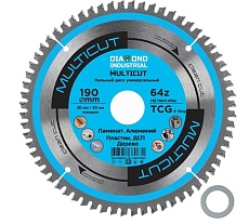 Диск пильный по мультиматериалам Multicut 190x30/20 мм, Z=64 TCG Diamond Industrial DIDM190Z64