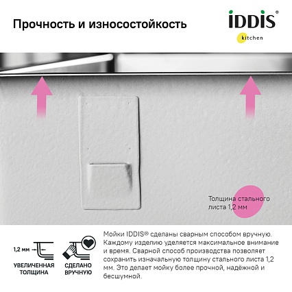 Кухонная мойка Iddis Edifice EDI74G0i77 74 см графитовый