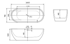 Акриловая ванна Art&Max AM-218-1600-750 160x75