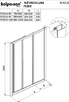 Душевая дверь Kolpa-San Luna TV3D/S 90