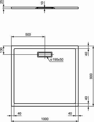 Поддон для душа Ideal Standart Ultra Flat New 100x90, белый глянцевый